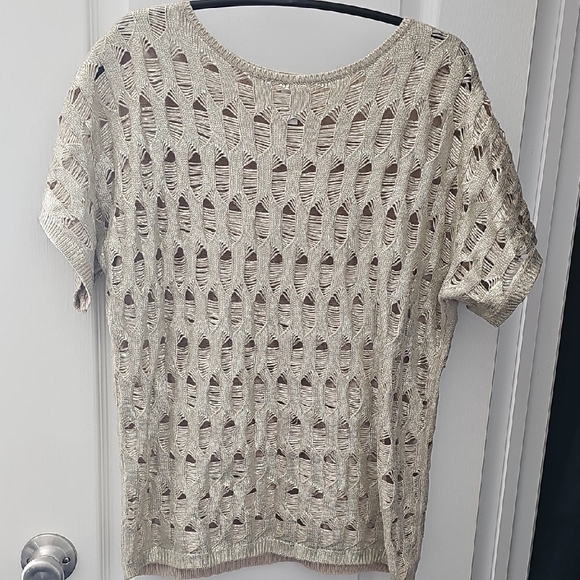 Chico's Sweaters - Chico's Gold Open-Knit Sweater
